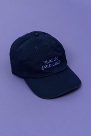 "read the pain away" cap - navy blue
