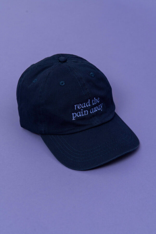 "read the pain away" cap - navy blue